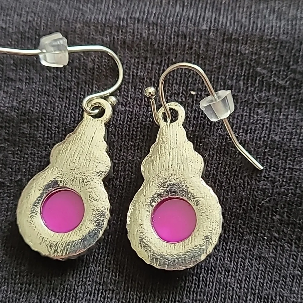 - Purple Dangle Earrings - Picture 2 of 2